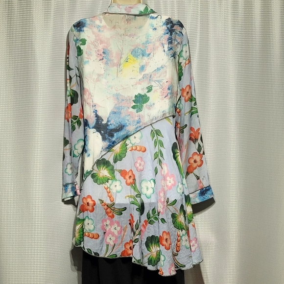 Shana Floral Flowy Fairycore Long Sleeve Sheer Top (L) - Picture 4 of 16